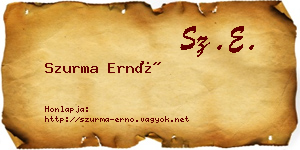 Szurma Ernő névjegykártya
